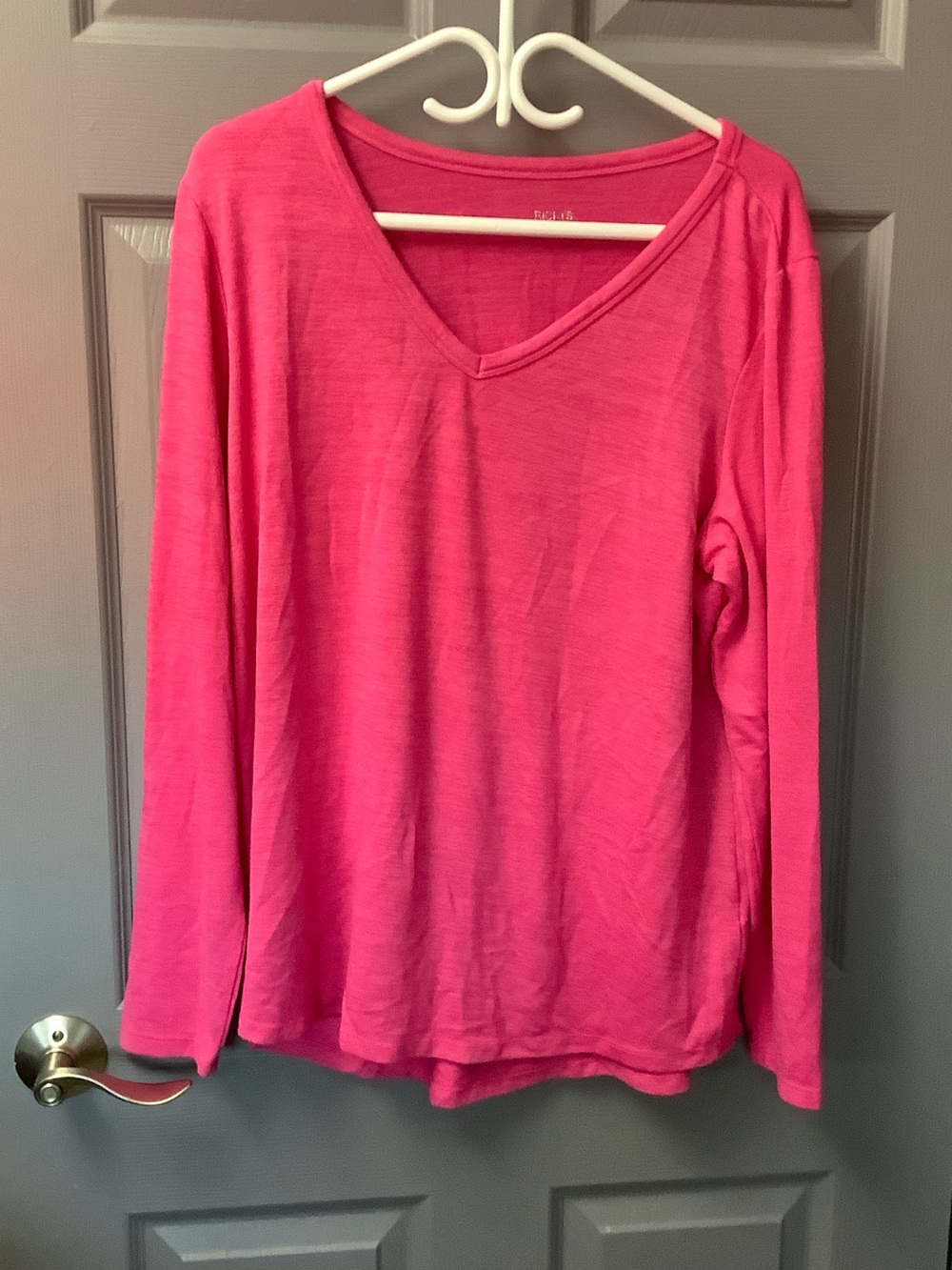 Ricki's Bright Pink V-Neck Long Sleeve Top